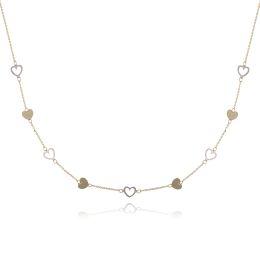 MOISS náhrdelník ze žlutého zlata SRDCE BICOLOR