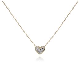 MOISS náhrdelník ze žlutého zlata SRDCE BICOLOR