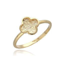 MOISS prsten ze žlutého zlata KVĚTINA