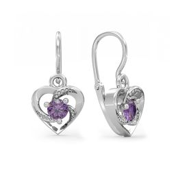 MOISS dětské náušnice z bílého zlata SRDCE