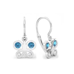 MOISS dětské náušnice z bílého zlata MOTÝL