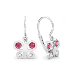 MOISS dětské náušnice z bílého zlata MOTÝL