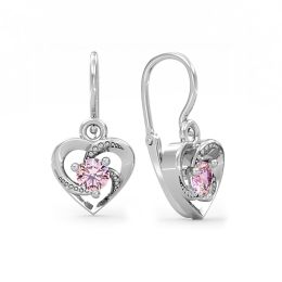 MOISS dětské náušnice z bílého zlata SRDCE