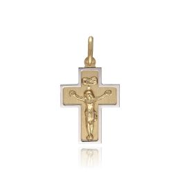 MOISS přívěsek ze žlutého zlata BICOLOR WHITE KŘÍŽ
