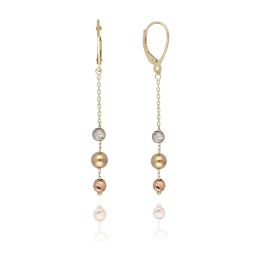 MOISS náušnice ze žlutého zlata TRICOLOR