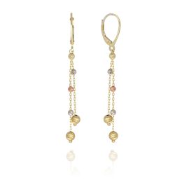 MOISS náušnice ze žlutého zlata TRICOLOR