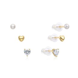 MOISS stříbrné náušnice SRDCE GOLD