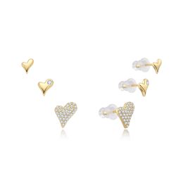 MOISS stříbrné náušnice SRDCE GOLD