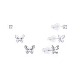 MOISS stříbrné náušnice MOTÝL SMALT