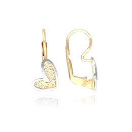 MOISS náušnice ze žlutého zlata SRDCE BICOLOR