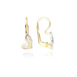 MOISS náušnice ze žlutého zlata SRDCE BICOLOR
