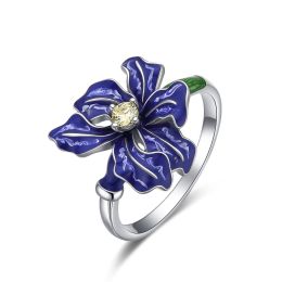 MOISS stříbrný prsten SMALT KVĚTINA