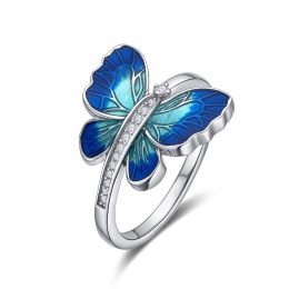 MOISS stříbrný prsten SMALT MOTÝL