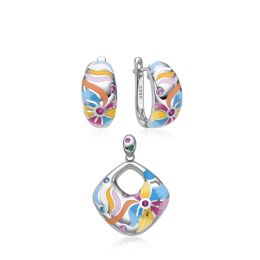 MOISS stříbrná sada SMALT KVĚTINA