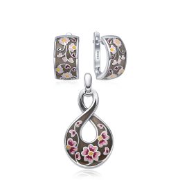 MOISS stříbrná sada SMALT KVĚTINA