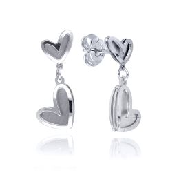 MOISS náušnice z bílého zlata SRDCE