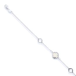 MOISS náramek z bílého zlata ČTYŘLÍSTEK