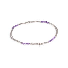 MOISS stříbrný korálkový náramek AMETYST