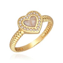 MOISS prsten ze žlutého zlata SRDCE