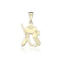 MOISS přívěsek ze žlutého zlata HOKEJISTA