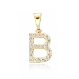 MOISS přívěsek ze žlutého zlata PÍSMENO B