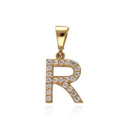 MOISS přívěsek ze žlutého zlata PÍSMENO R