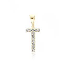 MOISS přívěsek ze žlutého zlata PÍSMENO T