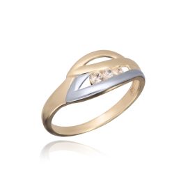 MOISS prsten ze žlutého zlata BICOLOR