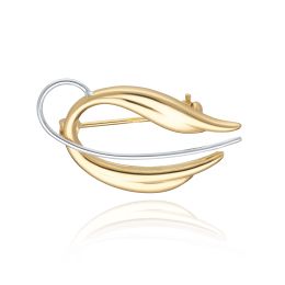 MOISS brož ze žlutého zlata BICOLOR