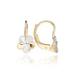 MOISS náušnice ze žlutého zlata KVĚTINA BICOLOR