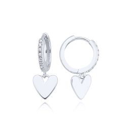MOISS náušnice z bílého zlata SRDCE