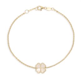 MOISS náramek ze žlutého zlata ČTYŘLÍSTEK