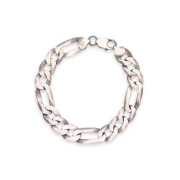 DIVERSE stříbrný náramek FLAT FIGARO blackened
