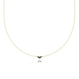MOISS náhrdelník ze žlutého zlata SRDCE ONYX