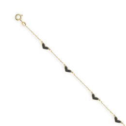 MOISS náramek ze žlutého zlata SRDCE ONYX