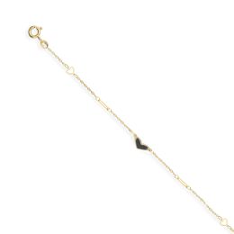 MOISS náramek ze žlutého zlata SRDCE ONYX