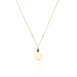 MOISS náhrdelník ze žlutého zlata SRDCE ONYX