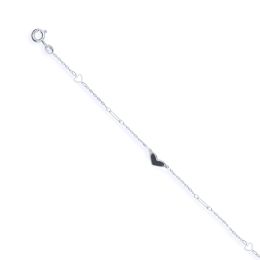 MOISS náramek z bílého zlata SRDCE ONYX