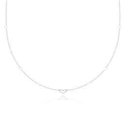 MOISS náhrdelník z bílého zlata SRDCE