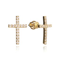 MOISS naušnice ze žlutého zlata KŘÍŽEK