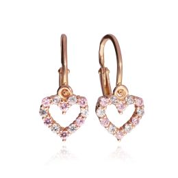 MOISS náušnice z růžového zlata SRDCE