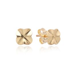 MOISS náušnice ze žlutého zlata ČTYŘLÍSTEK