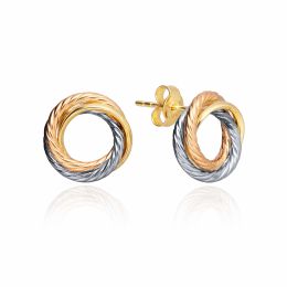MOISS náušnice ze žlutého zlata TRICOLOR
