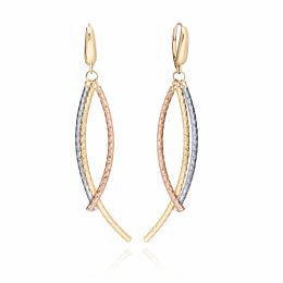 MOISS náušnice ze žlutého zlata TRICOLOR