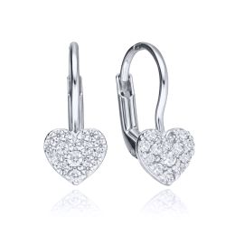 MOISS náušnice z bílého zlata SRDCE