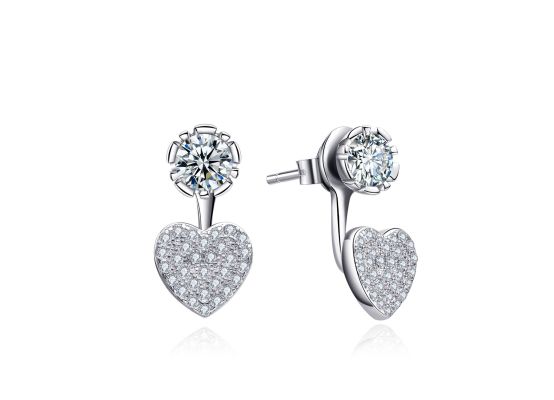 MOISS stříbrné náušnice SRDCE