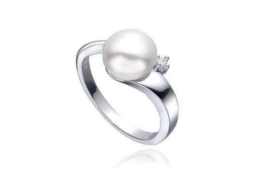 MOISS perlový stříbrný prsten