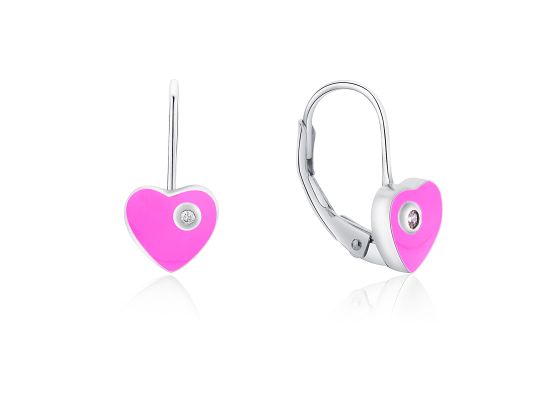 MOISS stříbrné náušnice SMALT SRDCE