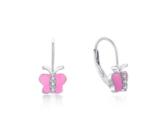 MOISS stříbrné náušnice SMALT MOTÝL