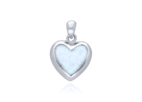 MOISS opálový stříbrný přívěsek SRDCE